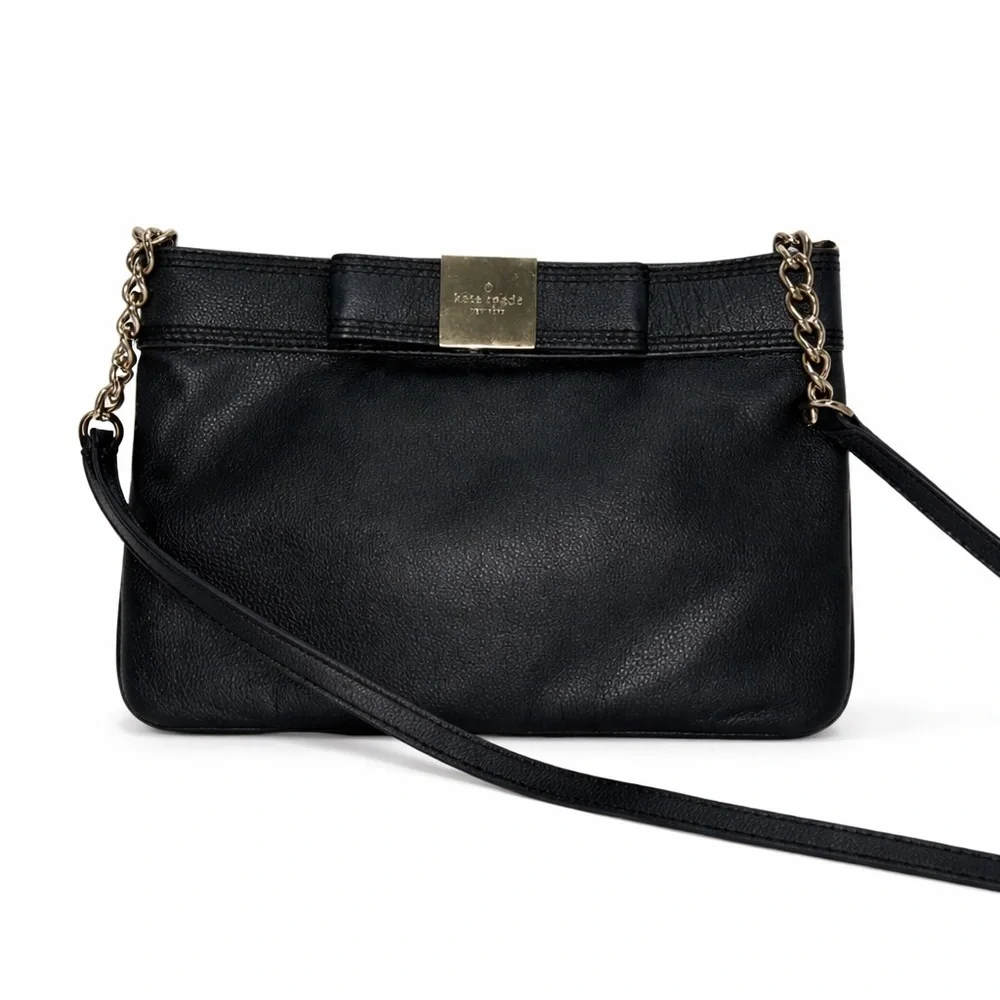 Kate Spade  Black Leather Crossbody Shoulder Bag | Chain Strap